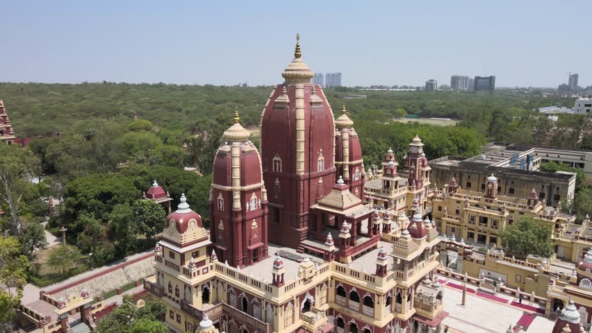 An Aerial Shot of Birla Mandir at New Delhi in India
