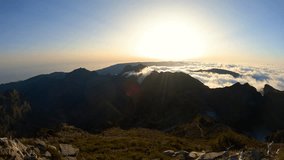 Epic 4K time lapse on Pico Ruivo in Madeira with an amazing sea of ​​clouds.