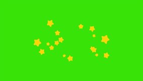 Shining moving star particles green screen motion graphics.