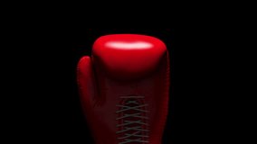 Red Boxing Glove rotation isolated on black background. 3D animation - Powered by Shutterstock - Get 15% off with code: PIKWIZARD15