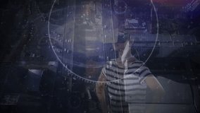 Animation of connections and road traffic over caucasian girl using vr headset. virtual reality, data processing and technology concept digitally generated video. - Powered by Shutterstock - Get 15% off with code: PIKWIZARD15