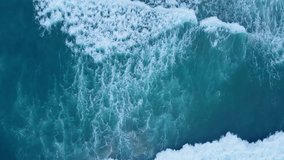 Aerial view tropical sea wave Top-view drone camera video hight quality Seawater texture background 4K high quality video 