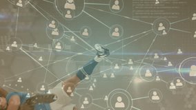 Animation of network of connections and data processing over rugby players. Global sports, networks and data processing concept digitally generated video. - Powered by Shutterstock - Get 15% off with code: PIKWIZARD15