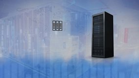 Animation of statistical data processing over network of digital icon and computer server. Global networking and business data storage technology concept - Powered by Shutterstock - Get 15% off with code: PIKWIZARD15