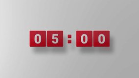 5 minutes.Countdown. Countdown on glossy red box. Red cube. White background. 3D. 3D Rendering - Powered by Shutterstock - Get 15% off with code: PIKWIZARD15