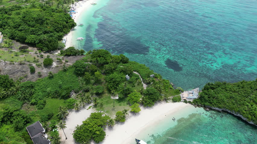 landscap of Island Malapascua, Phillipines. Sand beach is very beautyful.