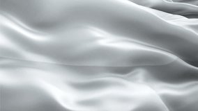 White silk fabric color. 3d White silk fabric flag waving clear waving background. Colorful White silk fabric seamless loop animation. White silk fabric HD resolution Background. Clear flag Closeup