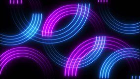 Glowing neon blue pink laser lines circles on black background. Seamless loop - Powered by Shutterstock - Get 15% off with code: PIKWIZARD15