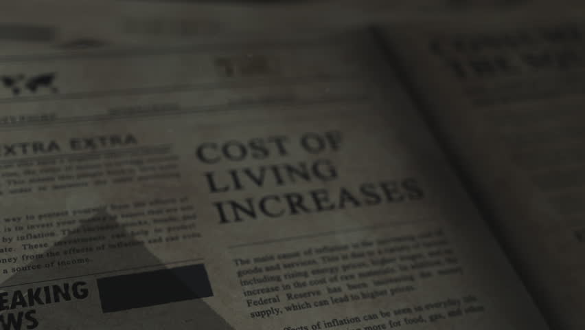 Article on financial crisis, inflation and depression in the world in old vintage newspaper in editorial office, animation Royalty-Free Stock Footage #1099822175