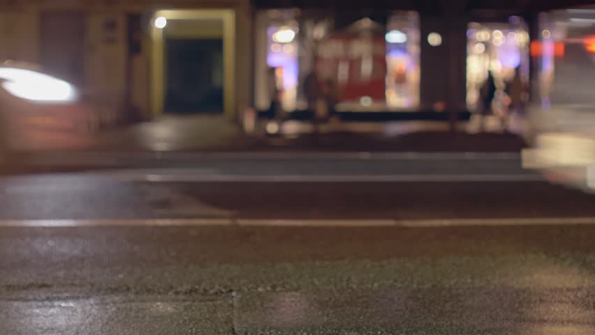 Night car traffic light evening dark blackout motion city | Shutterstock HD Video #1099824609
