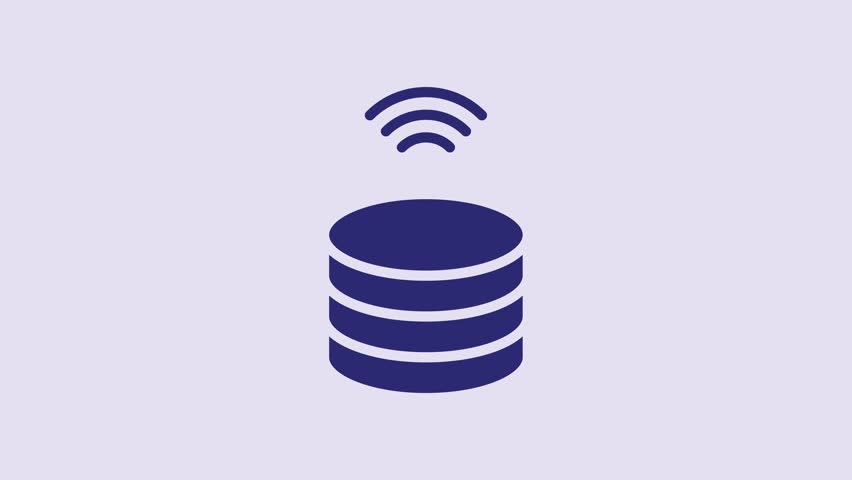 Blue Smart Server, Data, Web Hosting icon isolated on purple background. Internet of things concept with wireless connection. 4K Video motion graphic animation. | Shutterstock HD Video #1099825343