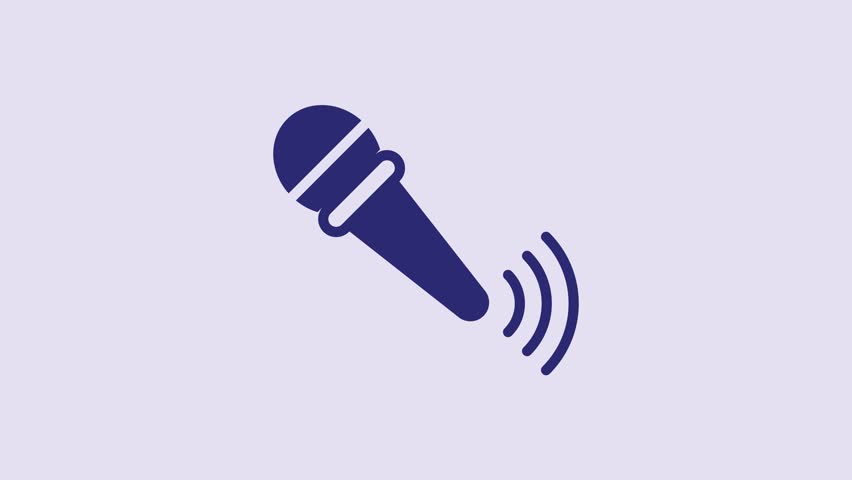 Blue Wireless microphone icon isolated on purple background. On air radio mic microphone. Speaker sign. 4K Video motion graphic animation. | Shutterstock HD Video #1099825535