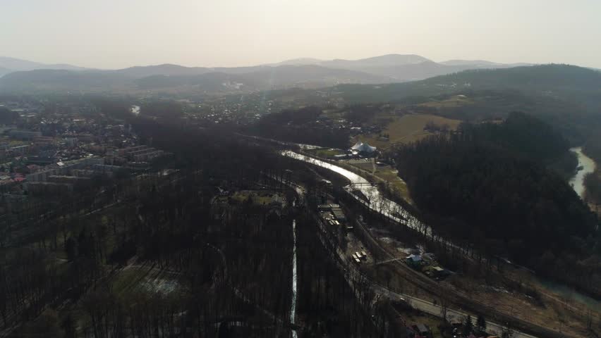 Panorama Of Zywiec Polish Aerial View
