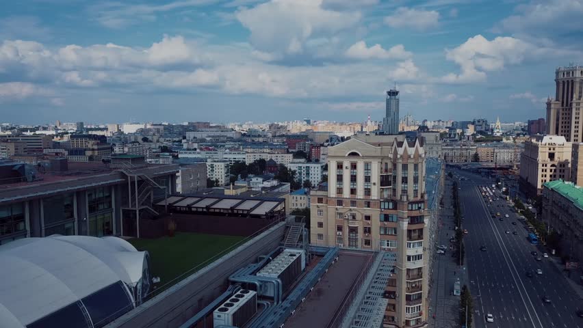 Aerial panoramic view of the center of Moscow | Shutterstock HD Video #1099828145