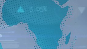 Animation of news text, financial data processing and globe over blue background. Global business, finances, computing and data processing concept digitally generated video. - Powered by Shutterstock - Get 15% off with code: PIKWIZARD15