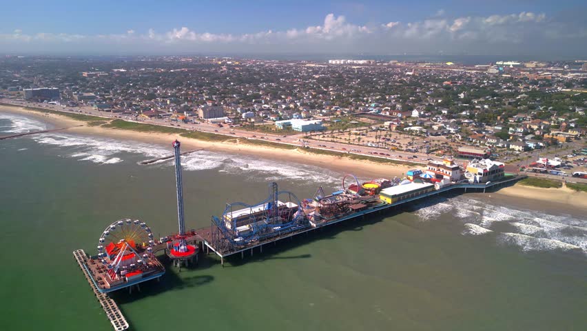Island of Galveston Texas from above - aerial view