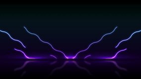 Blue ultraviolet neon laser wavy lines technology background. Seamless looping futuristic glowing motion design. Video animation Ultra HD 4K 3840x2160