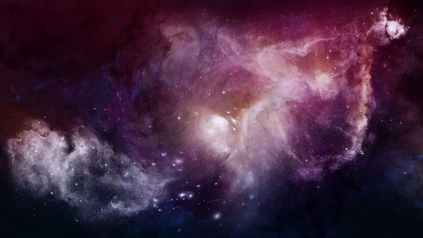 Purple Nebula Clouds with Light Hole flying on Loop. 3D rendering. Purple nebula clouds with light hole on dark background seamless loop. Royalty-Free Stock Footage #1099844111