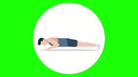 Animated footage of man workout, with green screen background, suitable for gym, advertisement, promotion, template, etc