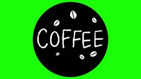 Coffee-themed animated footage, in vintage style, with a green screen background. - Powered by Shutterstock - Get 15% off with code: PIKWIZARD15