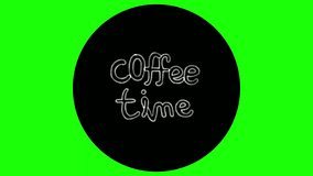 Coffee-themed animated footage, in vintage style, with a green screen background. - Powered by Shutterstock - Get 15% off with code: PIKWIZARD15