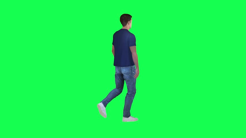 Journalist on green screen walking animated in chroma key rendered isolated with 4K 3B quality | Shutterstock HD Video #1099854821