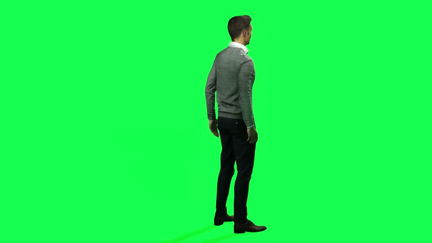 Male teacher on green screen walking animated rendered in chroma key in 3D school | Shutterstock HD Video #1099854873