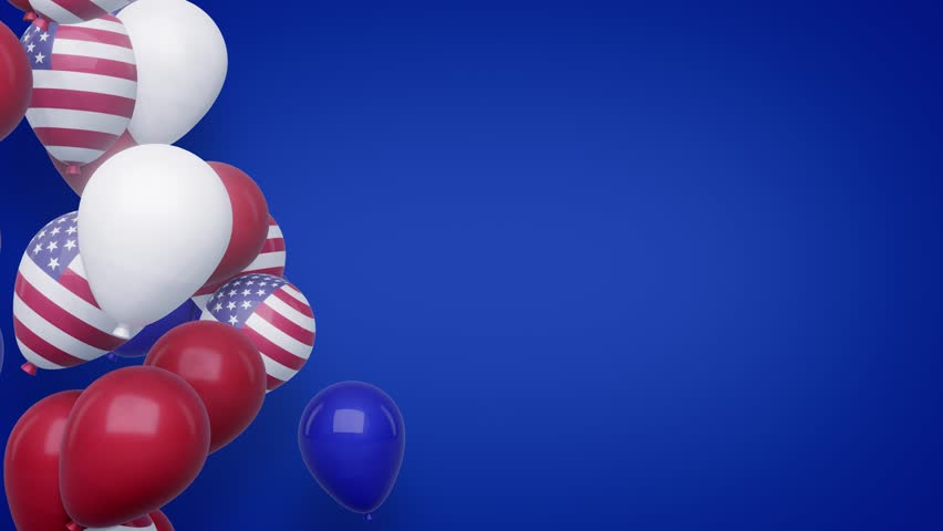 Ballon concept President's day with blue background, 4k Resolution