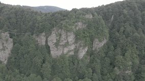Climbers on a ferrata - Drone Video - D-Cinelike