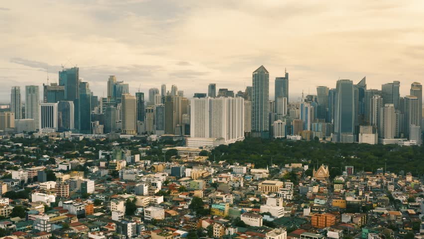 Aerial view of Makati city. Makati is a city in the Metro Manila region of Philippines