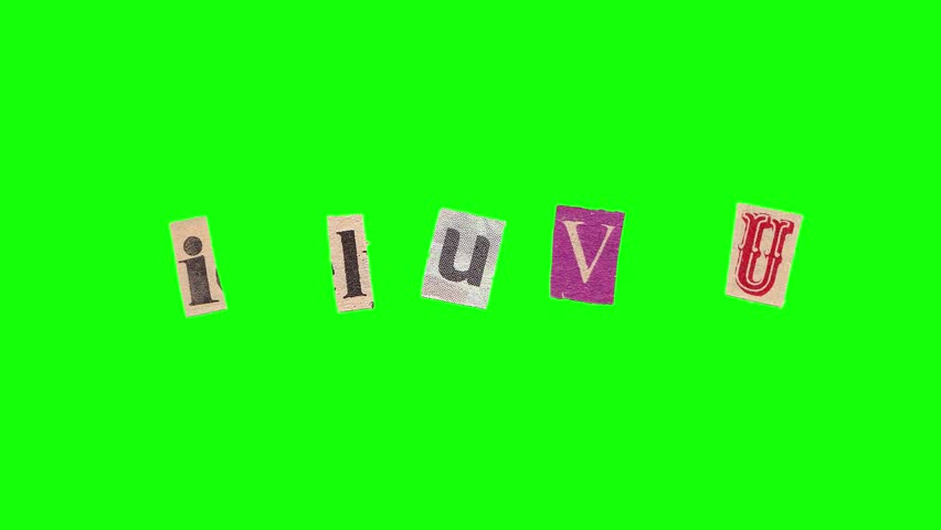 I Love You animation ransom note papercut. Stop motion video, Love animation | Shutterstock HD Video #1099866823