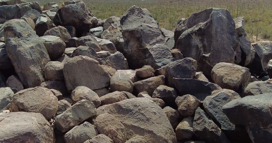 Native American Petroglyphs in Saguaro National Park, West District, Tucson, Arizona