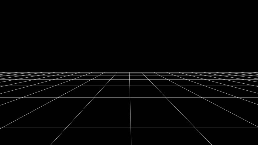Perspective wireframe grid simple black and white. Seamless loop.  Royalty-Free Stock Footage #1099873353