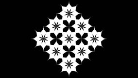 Black and white pattern seamless looping animation. Mandala loop animation.