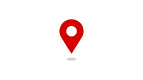 Red GPS Location Pin pointer icon animation on white background. Motion graphics and digital composition - Powered by Shutterstock - Get 15% off with code: PIKWIZARD15