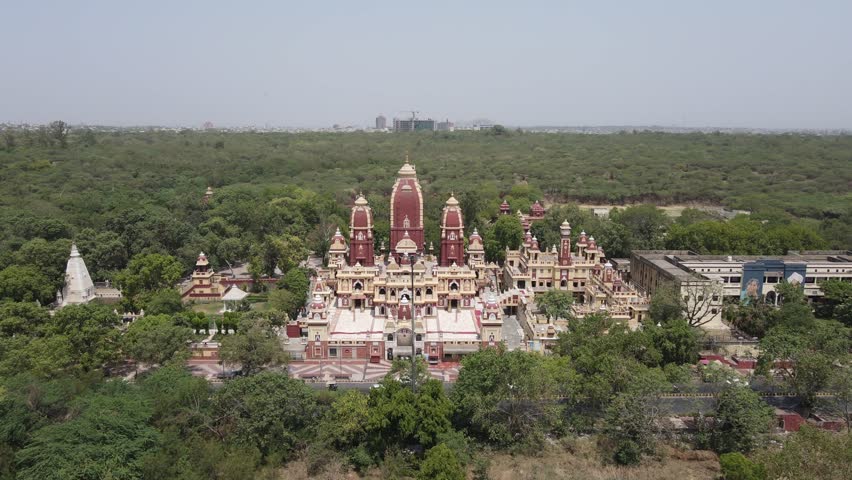 An Aerial Shot of Birla Mandir at New Delhi in India
