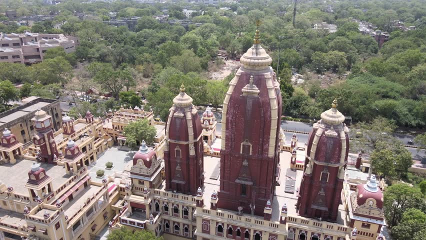 An Aerial Shot of Birla Mandir at New Delhi in India
