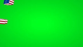 Usa and EU flags on cube concept isolated on green screen - Powered by Shutterstock - Get 15% off with code: PIKWIZARD15