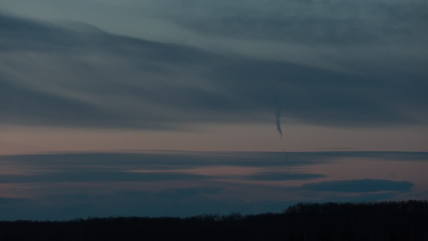Beautiful clouds in the evening sky at sunset.