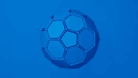 Blue abstract geometric background, seamless loop animation. 3d animation, motion graphics, video wallpaper