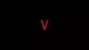 Neon   V  text   animation .yellow and pink color glowing and futuristic animation . 