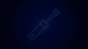 Glowing neon line Screwdriver icon isolated on black background. Service tool symbol. 4K Video motion graphic animation.