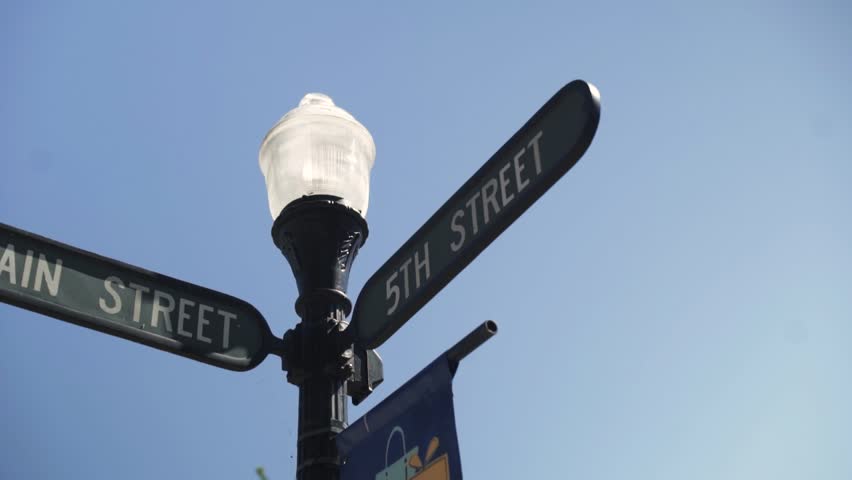 Main Street Sign in Small Downtown