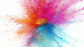 Super Slow Motion Shot of Color Powder Explosion Isolated on White Background at 1000fps. - Powered by Shutterstock - Get 15% off with code: PIKWIZARD15