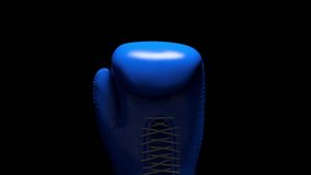 Blue Boxing Glove rotation isolated on black background. 3D animation - Powered by Shutterstock - Get 15% off with code: PIKWIZARD15