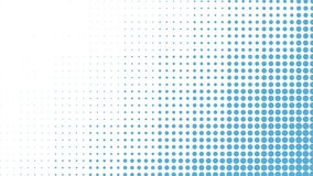 Blue dots in rows pattern on white gradient, motion abstract business, corporate and retro style background