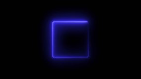 Neon Light glowing  shape animation in retro style. Seamless background 4k video