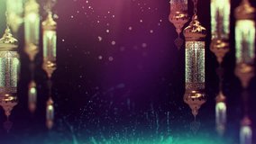 Rotating Lanterns Islamic Backgroun Footage Ramadan Kareem Eid ul Fitr Eid Adha 4K