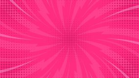 Pink comic background, vintage pop art, sunburst, superhero background with animated radial rays and dot pattern, seamless radial motion graphics - Powered by Shutterstock - Get 15% off with code: PIKWIZARD15