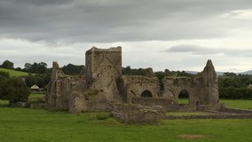 Panning shot of ruins of hore abbey, cashel, tipperary, ireland